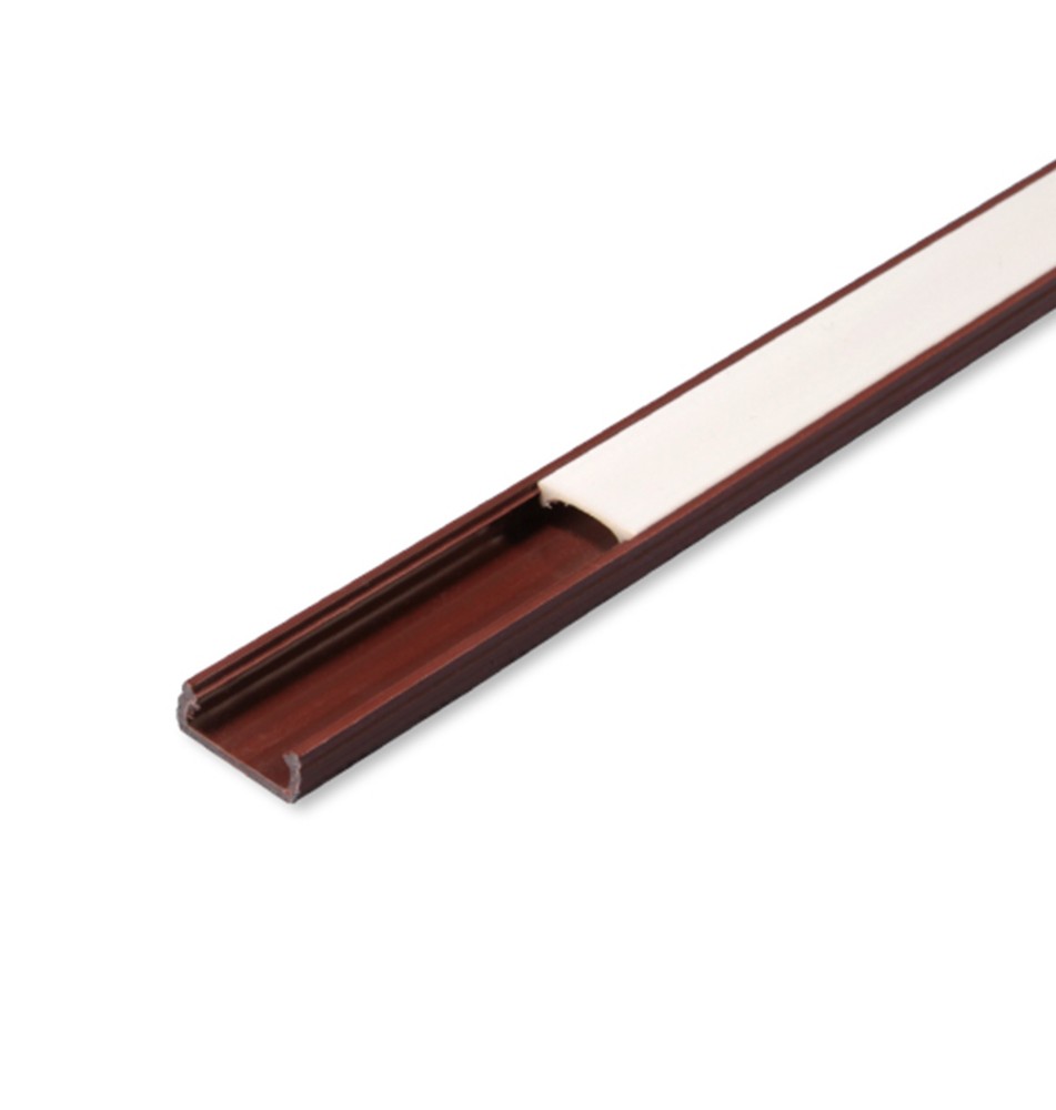16x7 Slim Brown PVC LED Profile, 1 m, Frosted Cover | LVT