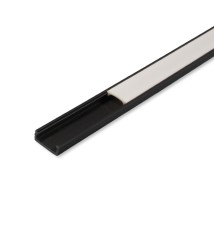 Profil LED PCV 16x7 Slim czarny 1m Klosz mleczny | LVT