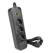 Przedłużacz Modi czarny 3x230V + 3x USB-A 1x USB-C