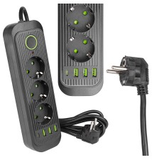 Przedłużacz Modi czarny 3x230V + 3x USB-A 1x USB-C