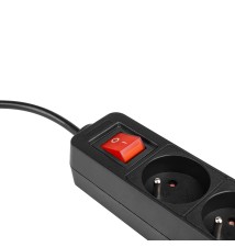 Silo Extension Cord, Black, 5x230V, 1.5 m, Switch | LVT