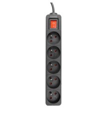 Przedłużacz Silo czarny 5x230V 1,5m włącznik | LVT