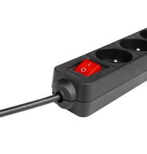 Silo Extension Cord, Black, 5x230V, 1.5 m, Switch | LVT