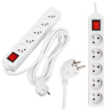 Przedłużacz Silo biały 5x230V 3m włącznik