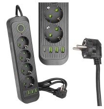 Przedłużacz Modi czarny 4x230V + 3x USB-A 1x USB-C