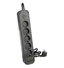 Przedłużacz Modi czarny 5x230V + 3x USB-A 1x USB-C