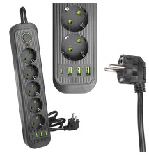 Przedłużacz Modi czarny 5x230V + 3x USB-A 1x USB-C