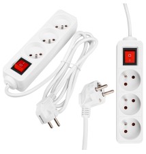 Przedłużacz Silo biały 3x230V 1,5m włącznik