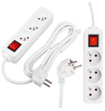 Przedłużacz Silo biały 3x230V 3m włącznik