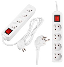 Przedłużacz Silo biały 4x230V 1,5m włącznik