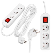 Przedłużacz Silo biały 3x230V 5m włącznik