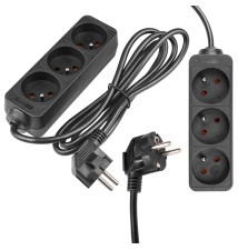 Przedłużacz Silo czarny 3x230V 1,5m