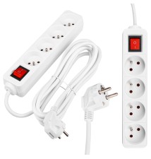 Przedłużacz Silo biały 4x230V 3m włącznik