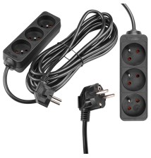 Przedłużacz Silo czarny 3x230V 5m