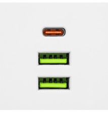Rozgałęźnik Modi biały 2x230V + 2x USB-A 1x USB-C | LVT