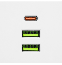 Rozgałęźnik Modi biały 2x230V + 2x USB-A 1x USB-C