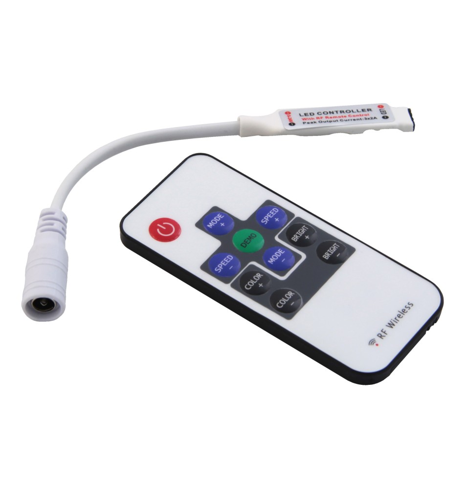 Sterownik LED RGB RF 5-24V 8A mini z pilotem DC