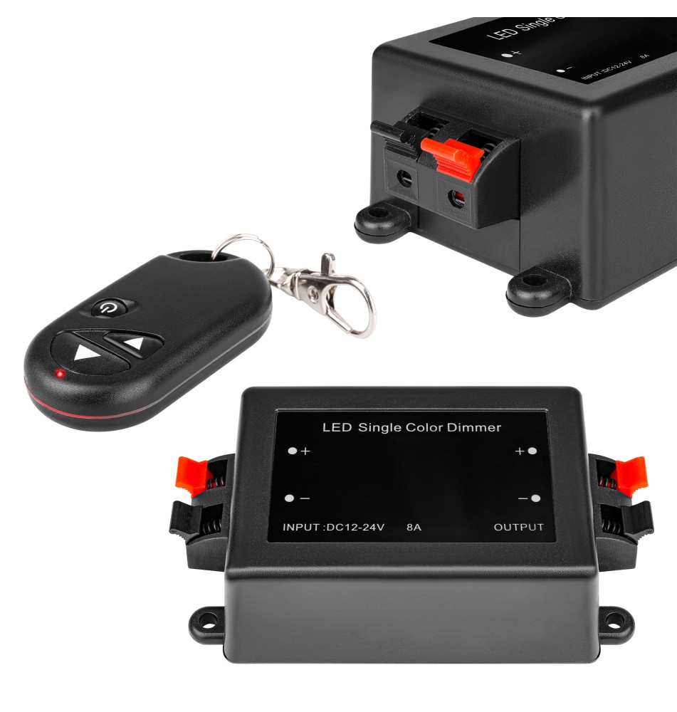 Ściemniacz LED 12V 8A RF z pilotem | LVT