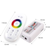 216W 12/24V Touch-Controlled RGB RF LED Controller + Remote Control | LVT