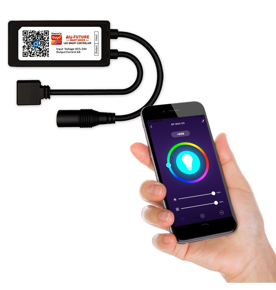 Sterownik LED RGB Smart Tuya 6A 5-24V mini | LVT