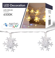 Łańcuch LED świąteczny gwiazdki 20 LED 3m 6500K | LVT