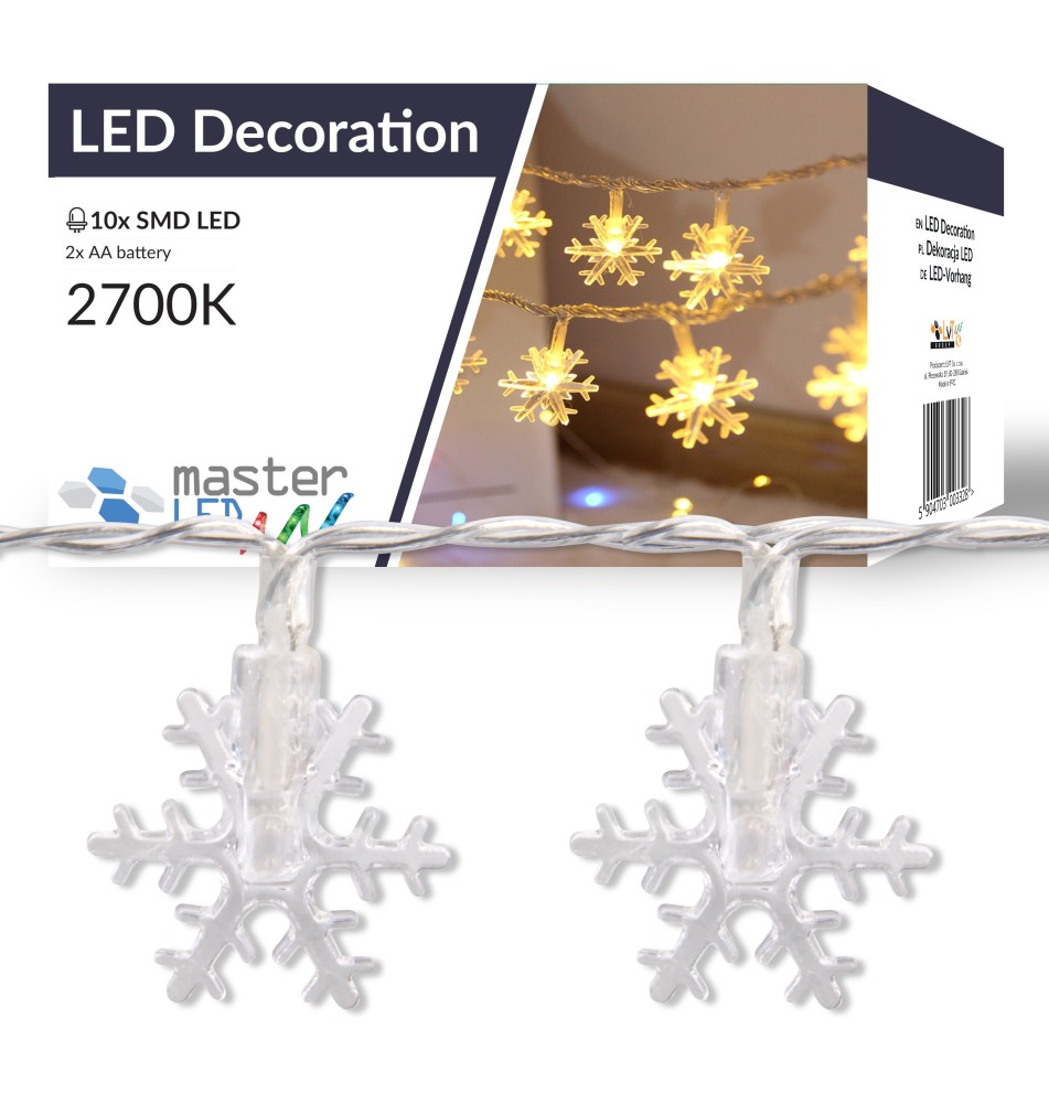 Łańcuch LED świąteczny gwiazdki 10 LED 2m 2700K
