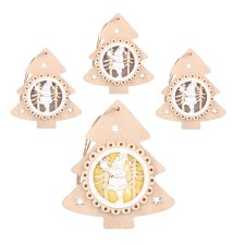 Zawieszka LED świąteczna drewniana 11,5cm typ 1 2700K