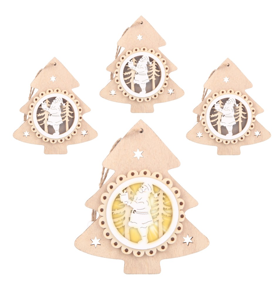 Zawieszka LED świąteczna drewniana 11,5cm typ 1 2700K