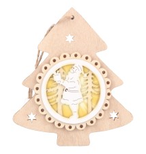 11.5 cm Wooden LED Christmas Ornament, Type 1, 2700K | LVT