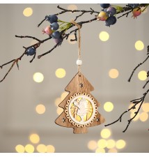 Zawieszka LED świąteczna drewniana 11,5cm typ 1 2700K