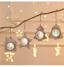 11.5 cm Wooden LED Christmas Ornament, Type 1, 2700K | LVT