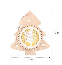 Zawieszka LED świąteczna drewniana 11,5cm typ 1 2700K