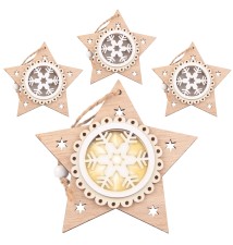 11.5 cm Wooden LED Christmas Ornament, Type 2, 2700K | LVT