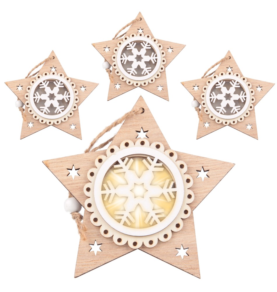 Zawieszka LED świąteczna drewniana 11,5cm typ 2 2700K