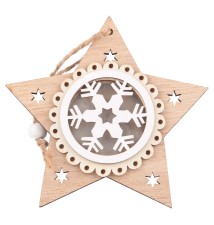 Zawieszka LED świąteczna drewniana 11,5cm typ 2 2700K | LVT