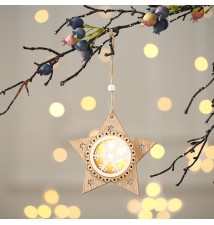 Zawieszka LED świąteczna drewniana 11,5cm typ 2 2700K | LVT