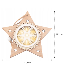 Zawieszka LED świąteczna drewniana 11,5cm typ 2 2700K