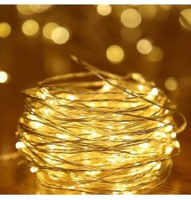 Łańcuch LED świąteczny 3xAA 100 LED 10m 2700K | LVT